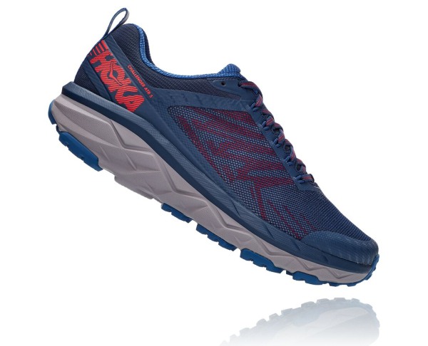 Hoka One One Challenger ATR 5 Mens UK - Dark Blue / Red Trail Running Shoes - XKVBC2108